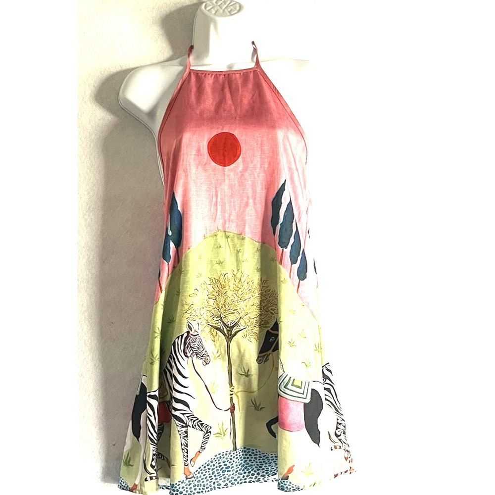 Artsy Whimsical Mini Halter Dress Small Maximalist, Funky Quirky Fairycore